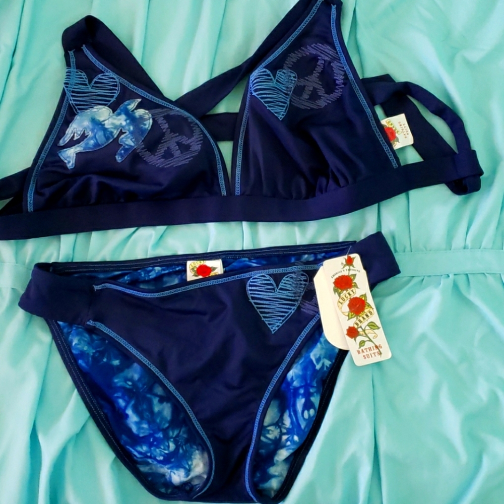 Lucky Brand blue bikini
